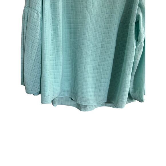 NWT Investments Woman 2X Top blouse Top Mint Green Balloon Sleeves Lined #2462 - Picture 4 of 12